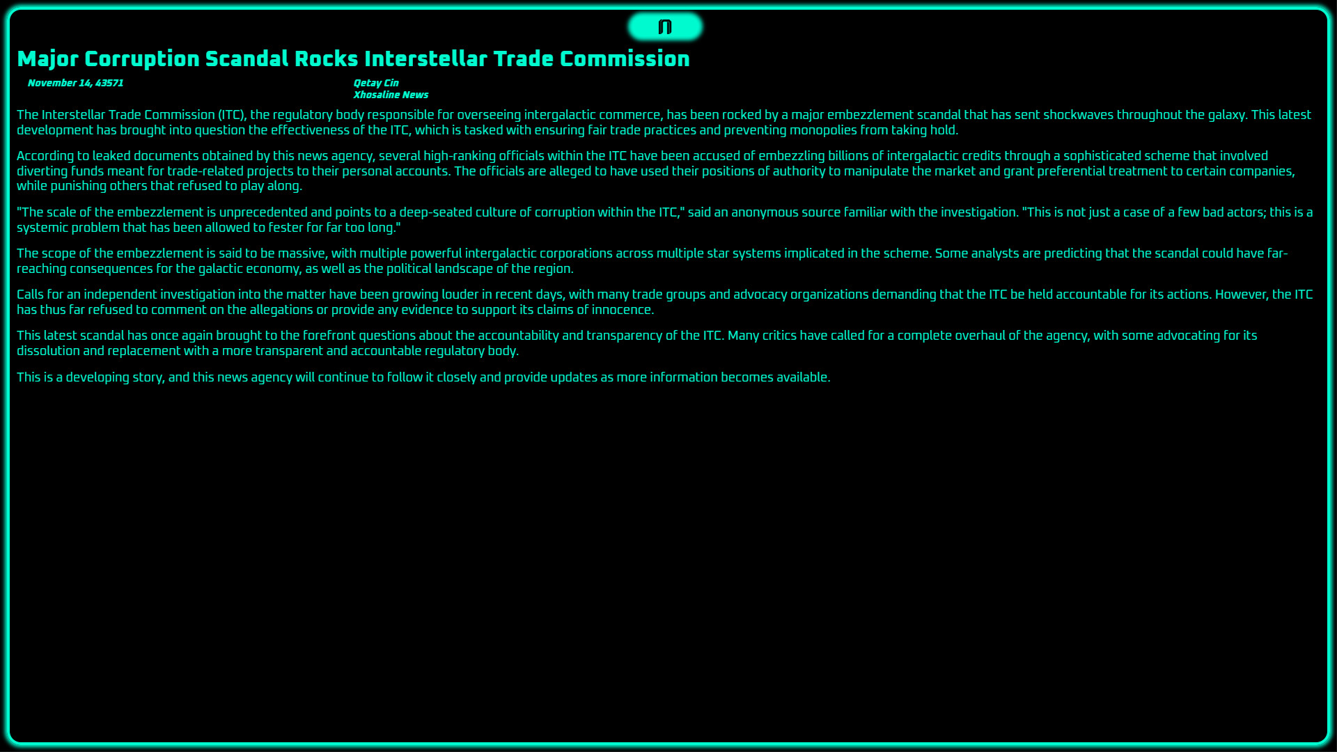 The Nexus - Individual News item